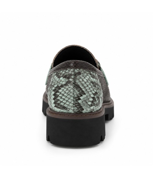 Mocasin Taupe Marron Animal Print Suela Track Montevita 105432