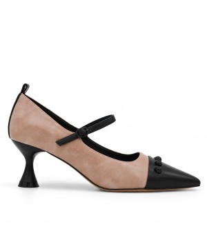 Salon Beige y Negro Pulsera Tacon Medio Montevita 105434