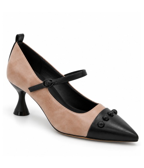 Salon Beige y Negro Pulsera Tacon Medio Montevita 105434