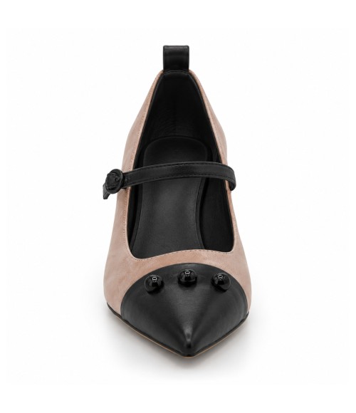 Salon Beige y Negro Pulsera Tacon Medio Montevita 105434