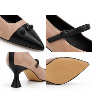 Salon Beige y Negro Pulsera Tacon Medio Montevita 105434