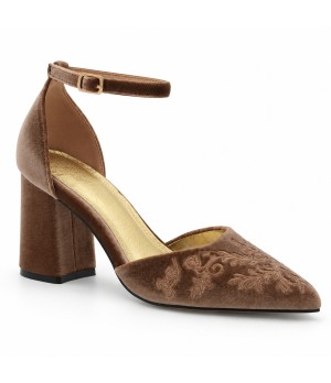 Salon Destalonado Taupe Bordado Tacon Ancho Montevita 105442