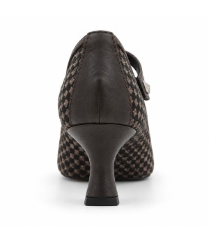 Zapato Mercedita Marron Cuadros Tacon Copa Montevita 105443