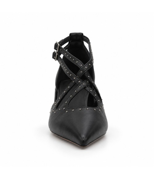 Salon Negro Tiras Tachas Tacon Ancho Montevita 105453