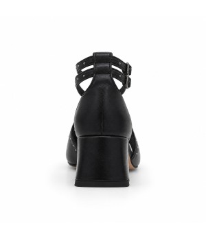 Salon Negro Tiras Tachas Tacon Ancho Montevita 105453