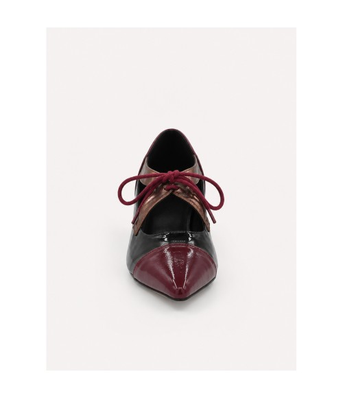 Zapato Mary Burdeos y Negro Tacon Bajo Montevita 105463
