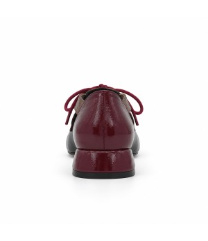 Zapato Mary Burdeos y Negro Tacon Bajo Montevita 105463