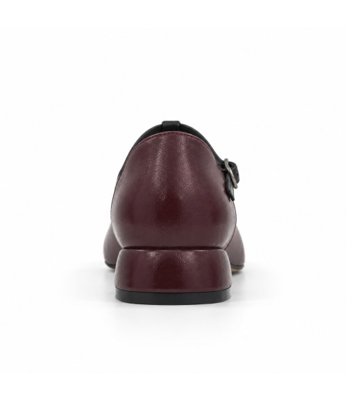 Zapato Mary Jane Burdeos y Plomo Tacon Bajo Montevita 105465