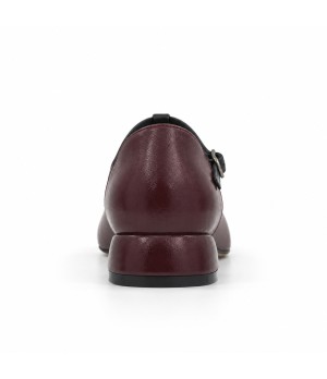 Zapato Mary Jane Burdeos y Plomo Tacon Bajo Montevita 105465