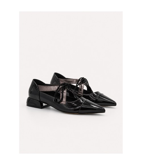 Zapato Mary Jane Negro Tacon Bajo Montevita 105468