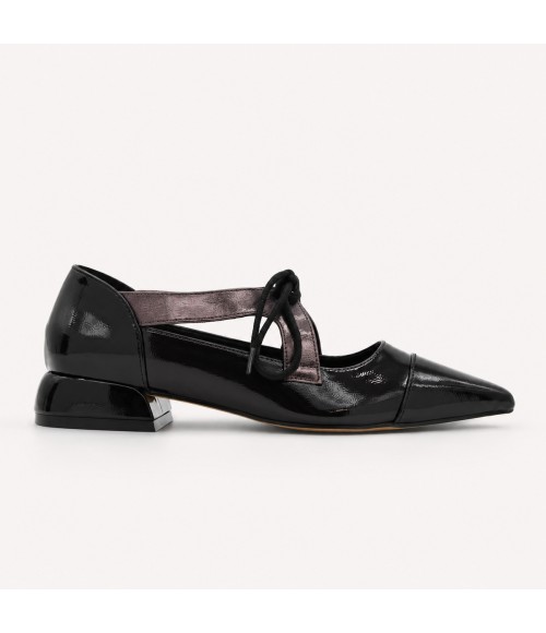 Zapato Mary Jane Negro Tacon Bajo Montevita 105468