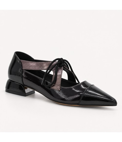 Zapato Mary Jane Negro Tacon Bajo Montevita 105468