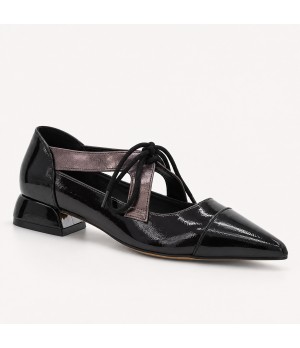 Zapato Mary Jane Negro Tacon Bajo Montevita 105468