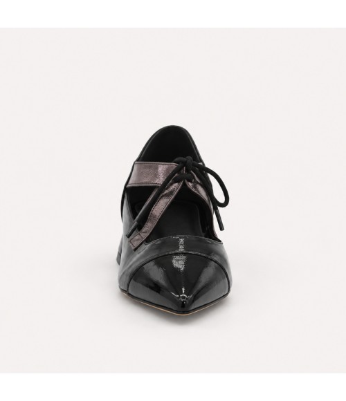 Zapato Mary Jane Negro Tacon Bajo Montevita 105468