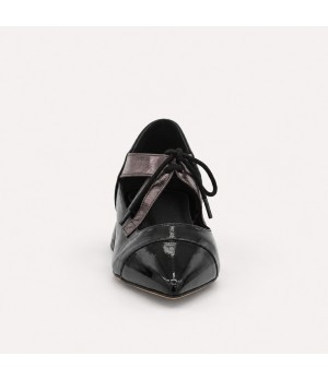 Zapato Mary Jane Negro Tacon Bajo Montevita 105468
