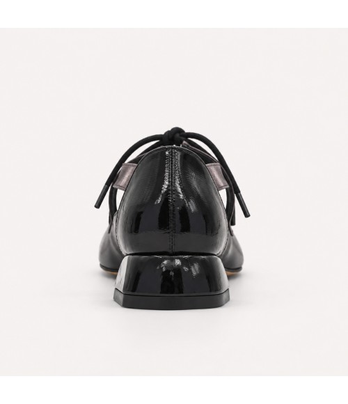 Zapato Mary Jane Negro Tacon Bajo Montevita 105468