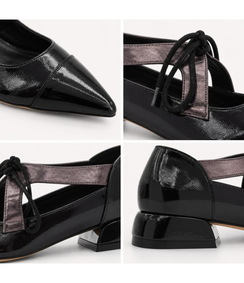 Zapato Mary Jane Negro Tacon Bajo Montevita 105468