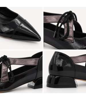 Zapato Mary Jane Negro Tacon Bajo Montevita 105468