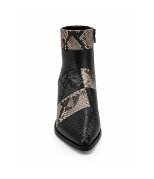 Botin Tacon Medio Negro Efecto Serpiente Montevita 105420