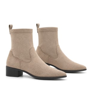Botin Ante Taupe con Tacon Bajo Montevita 105487