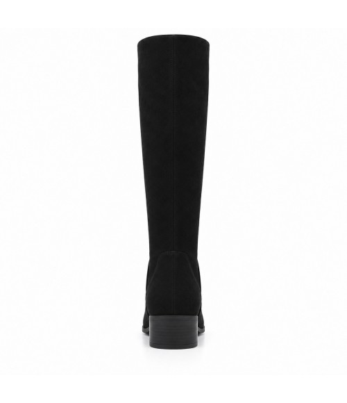 Bota Alta Negra con Tacon Bajo Cuadrado Purapiel 105488