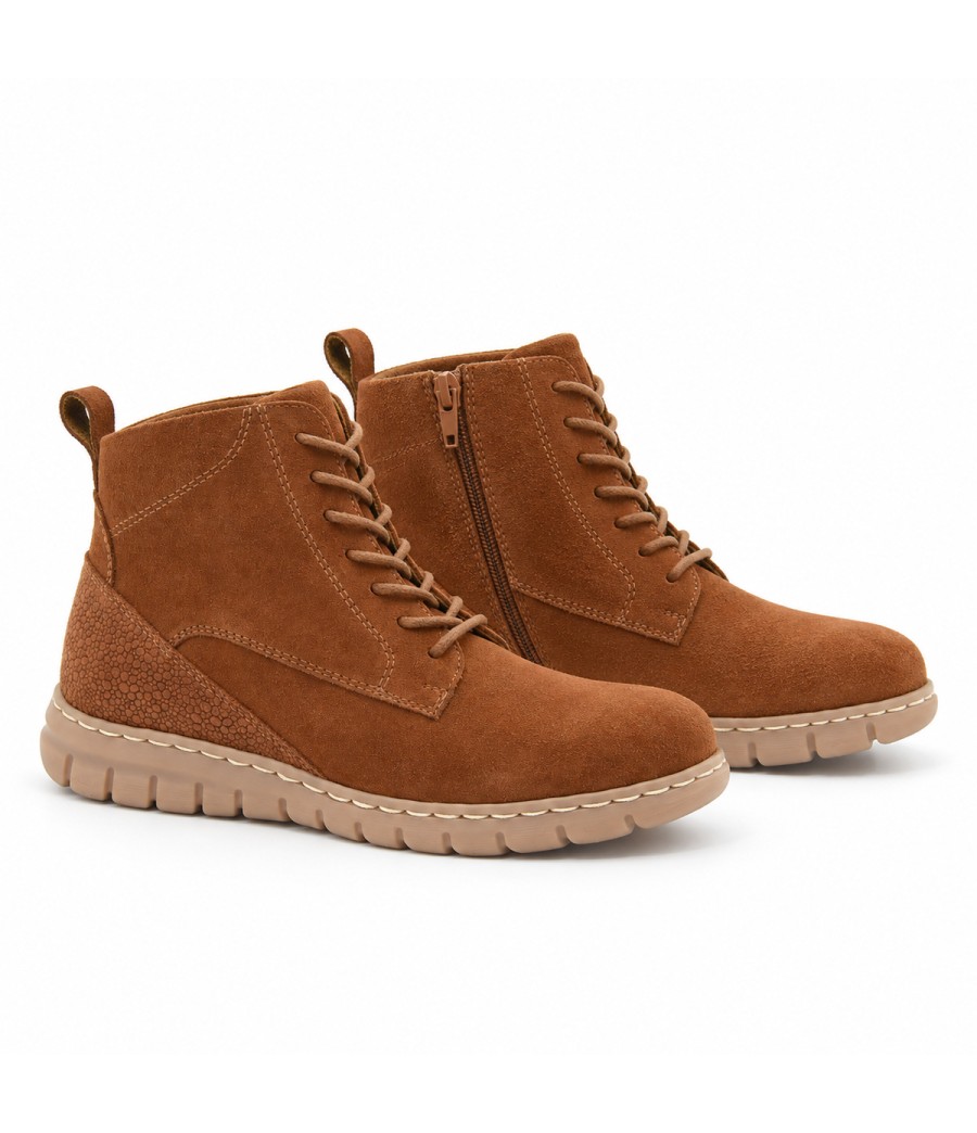 Botin Piel Serraje Cuero con Cordones Purapiel 105490