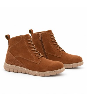 Botin Piel Serraje Cuero con Cordones Purapiel 105490