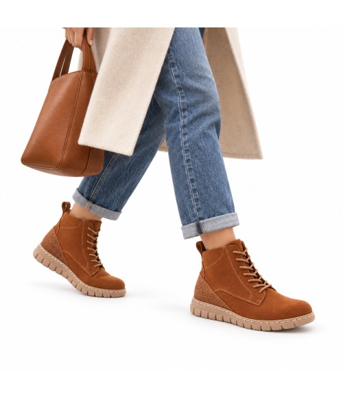 Botin Piel Serraje Cuero con Cordones Purapiel 105490