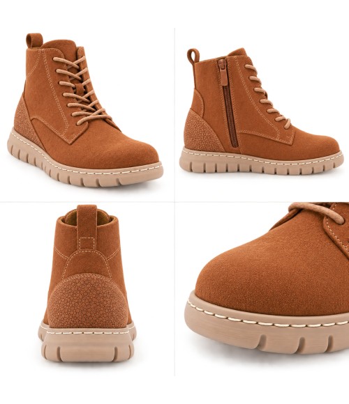 Botin Piel Serraje Cuero con Cordones Purapiel 105490