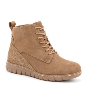 Botin Piel Serraje Mocha con Cordones Purapiel 105491