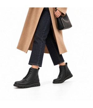 Botin Piel Negro con Cordones Purapiel 105492