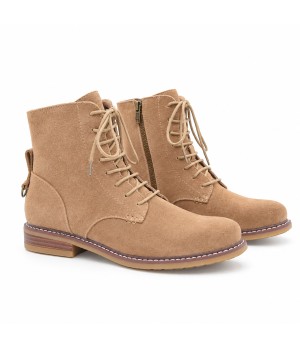Botin de Piel Mocha con Cremallera Lateral Purapiel 105494
