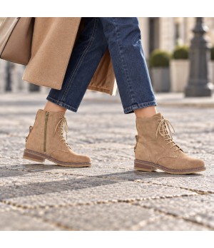 Botin de Piel Mocha con Cremallera Lateral Purapiel 105494