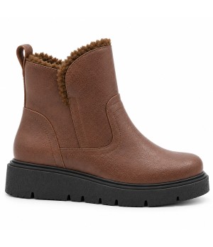 Botin Plano Marron de Piel Purapiel 105496