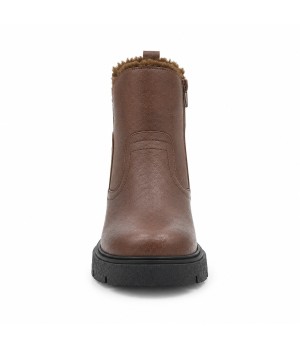 Botin Plano Marron de Piel Purapiel 105496