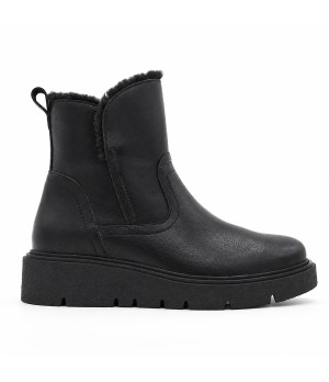 Botin Plano Negro de Piel Purapiel 105497