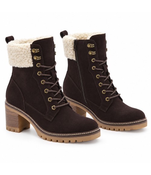 Botines Marron con Forro de Borreguito Purapiel 105498
