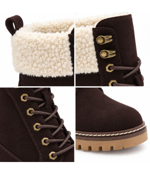 Botines Marron con Forro de Borreguito Purapiel 105498