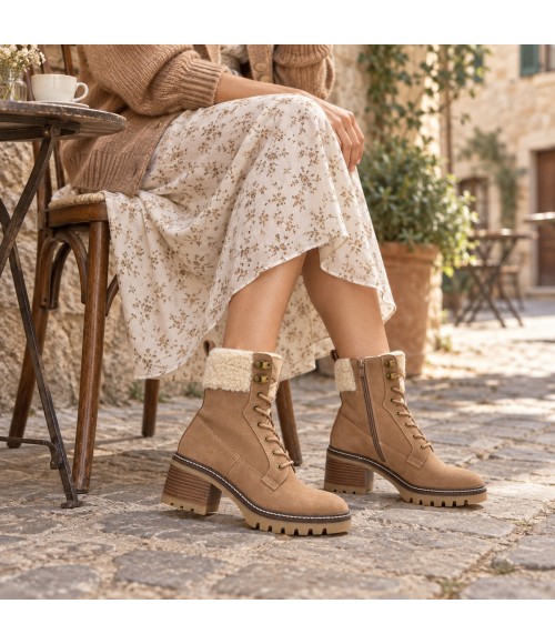 Botines Mocha con Forro de Borreguito Purapiel 105499