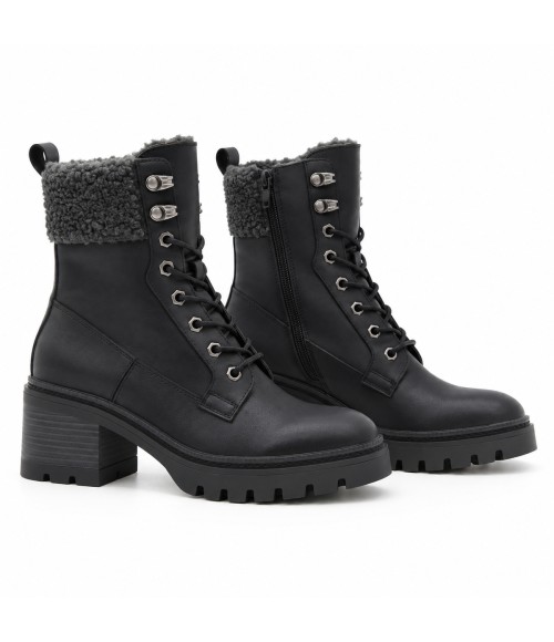 Botines Negros con Forro de Borreguito Purapiel 105500