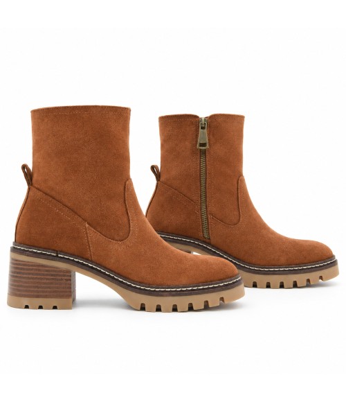 Botin Cuero Serraje con Tacon Ancho Purapiel 105502