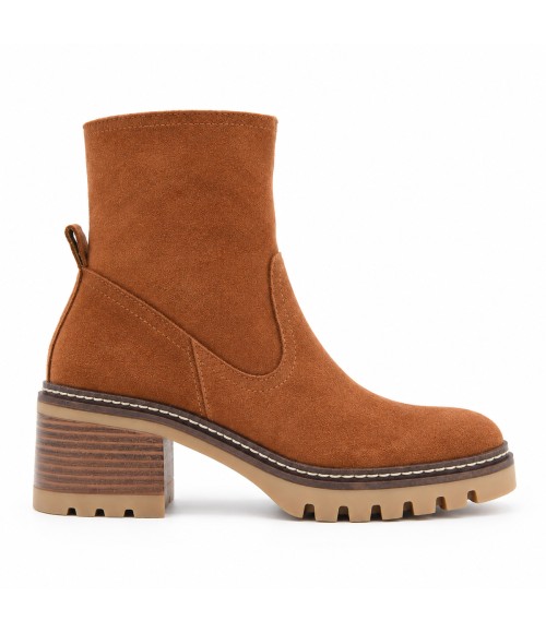 Botin Cuero Serraje con Tacon Ancho Purapiel 105502