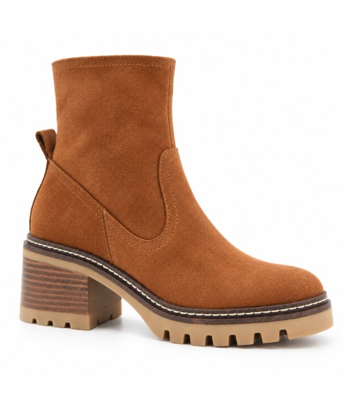 Botin Cuero Serraje con Tacon Ancho Purapiel 105502