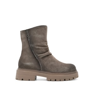 Botin Gris de Piel con Suela Track Purapiel 105505