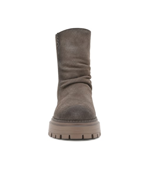 Botin Gris de Piel con Suela Track Purapiel 105505