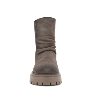 Botin Gris de Piel con Suela Track Purapiel 105505
