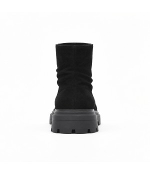 Botin Negro de Piel con Suela Track Purapiel 105506