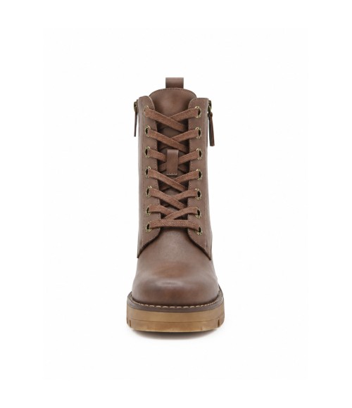 Botin Marron de Piel con Cordones Purapiel 105508
