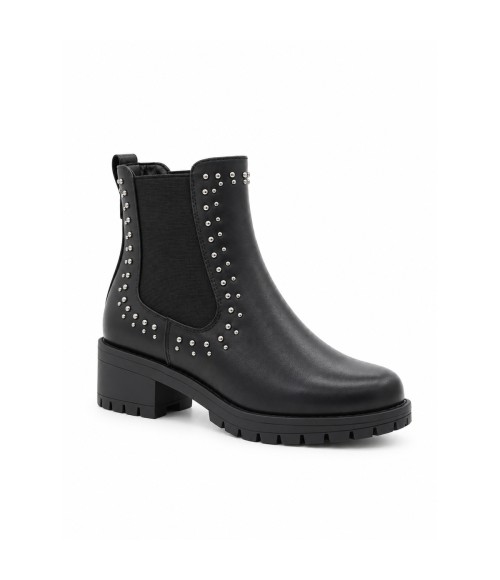 Botin Negro con Tachas y Elasticos Montevita 105512