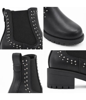 Botin Negro con Tachas y Elasticos Montevita 105512